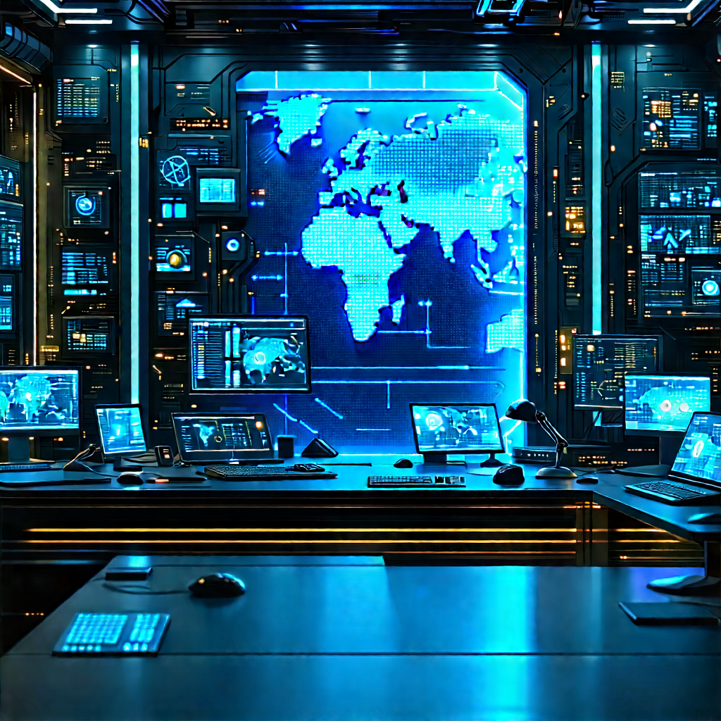 Futuristic Tech Startup Office With Image, There