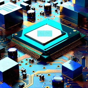 Close-up Of Electronic Circuit With Close-up Computer