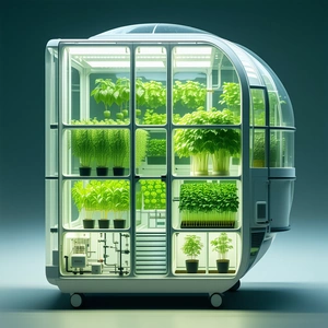 A Large, Round, Glass-walled Structure Filled With A Variety Of Plants