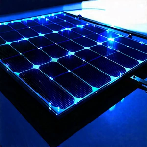 Solar Panel With Neon Accents With Solar Panel