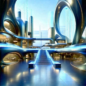 (futuristic:1.37) Innovation Hub With Futuristic Cityscape