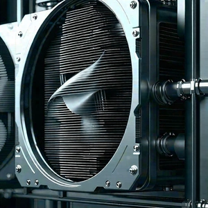 Tech Digital Illustration: Close-up of cooling system