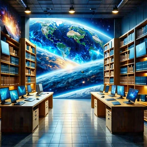 Educational Technology In Research Center With Image, There