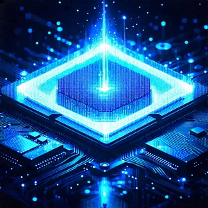 Quantum Computer With Blue Light (glow:1.18) With Image, There