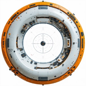 The Image Is A Close-up Of A Large, Round, White Structure With A Central Hole