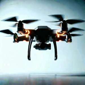 Drone With Glowing Screen With Black Drone
