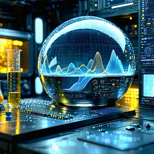 Futuristic Research Laboratory With Image, There