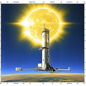 A Space Shuttle, Which Appears To Be A Rocket, Flying Through The Sky