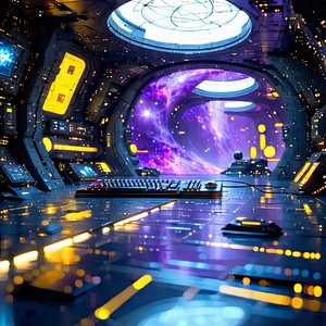 (futuristic:1.15) Tech Startup Office With Futuristic Scene,
