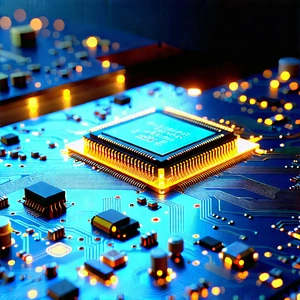 Close-up of electronic circuit