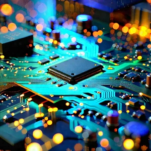 Close-up of electronic circuit