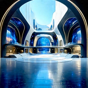 Futuristic Innovation Hub With Large, Modern