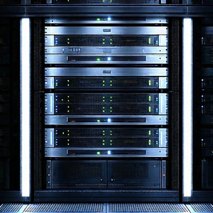 Server rack with (digital:1.46) particles