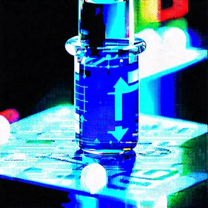 Financial Technology In (modern:1.36) Laboratory With Blue Vase