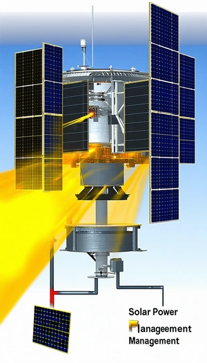 A Space Station Is Shown In The Image, With A Large Satellite Dish On The Side