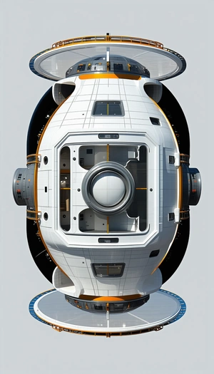 A Large White Spacecraft Is Shown In A 3d Model
