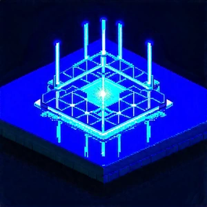 Solar Panel With Blue Light (glow:1.38) With Blue White