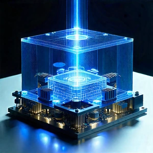 Quantum Computer With Laser Scanning With Futuristic-looking Device