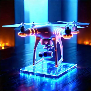 Drone with glowing screen