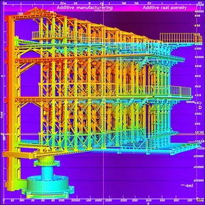 The Image Is A 3d Model Of A Large Structure, Possibly A Bridge Or A Building