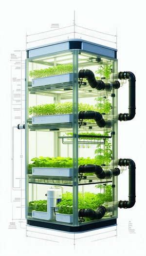 A Large, Multi-layered Greenhouse Is Filled With Various Plants