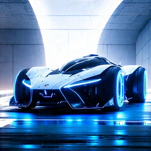Innovative Electric Vehicle (design:1.25) With Futuristic Driving