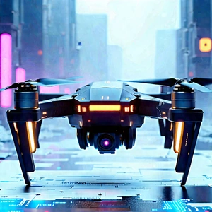 Drone With Glowing Screen With Black Drone