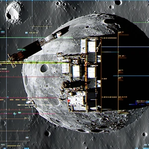 A Large Satellite Is Shown In The Image, With A Space Shuttle Docked To It