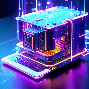 Quantum computer with neon accents