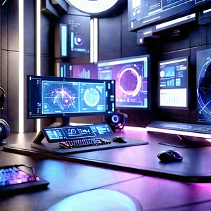 (futuristic:1.2) digital workspace