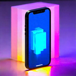 Smartphone With Glowing Screen With Black Smartphone