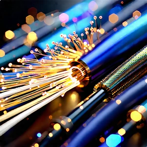 Close-up Of Fiber Optic Cables With Close-up Blue