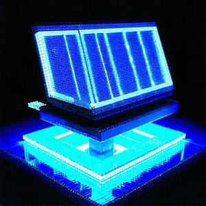 Solar panel with blue light (glow:1.39)