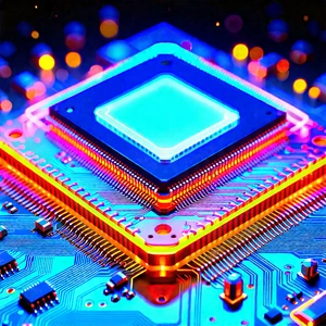 Microchip with neon accents