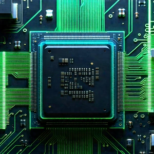 Close-up of microprocessor