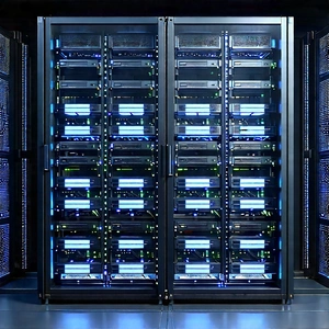 Server rack with digital particles