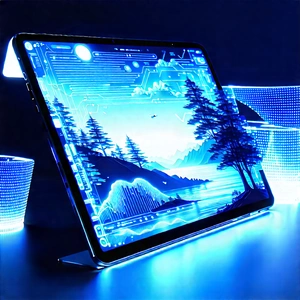 Tablet With Holographic Display With Laptop Computer