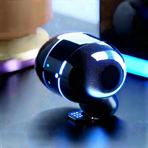Wireless Earbuds With Data Visualization With Small, Blue,