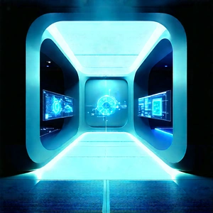 (futuristic:1.2) Innovation Hub With Image, There