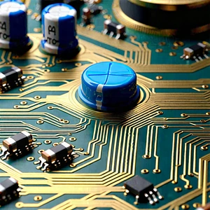 Tech Etching: Close-up of electronic circuit