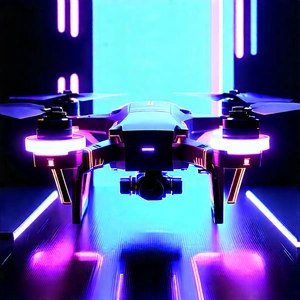 Drone With Glowing Screen With Black Drone