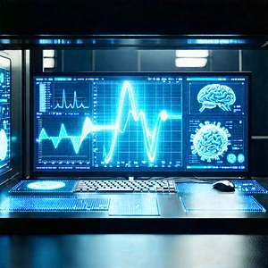 Healthcare Technology In Research Center With Computer Monitor