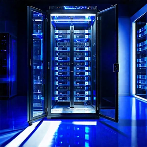 Server rack with holographic projection