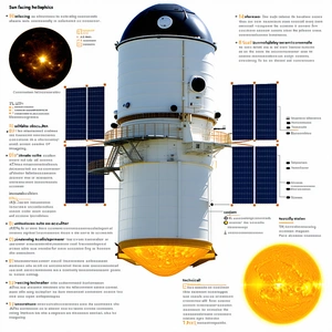 The Image Is A Poster That Features A Large White Spacecraft With A Solar Panel On Top