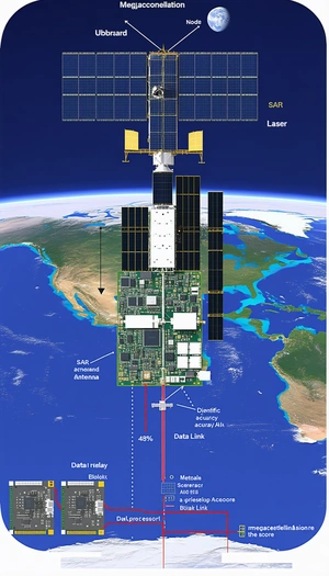 A Large Satellite, Possibly A Space Shuttle, Floating In The Sky Above The Earth