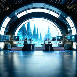 Futuristic Research Laboratory With Image, There