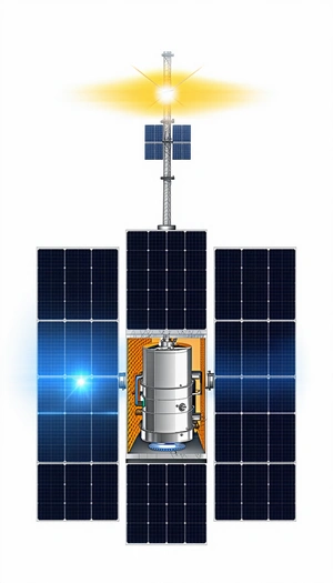 A Spacecraft With A Solar Panel On Its Side