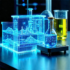 Educational Technology In (modern:1.3) Laboratory With Blue White