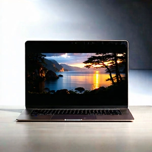 Tech Macro Photography: Laptop With Streaming Content With Laptop Computer