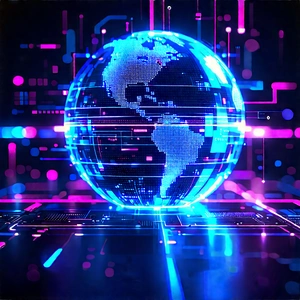 (digital:1.15) Transformation Visualization With Blue Pink